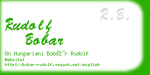 rudolf bobar business card